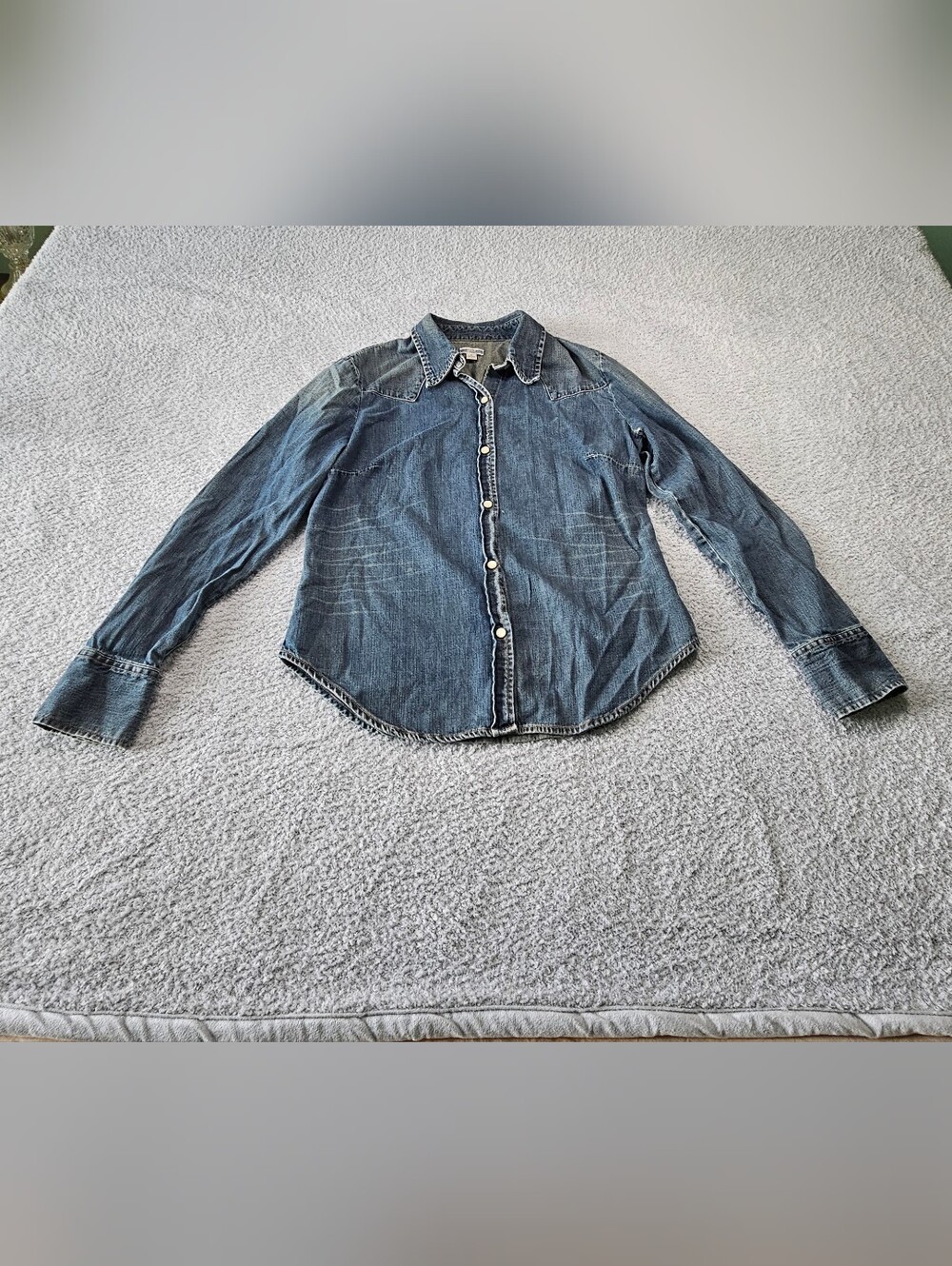 Vintage GAP Washed Blue Denim Button-Front Shirt